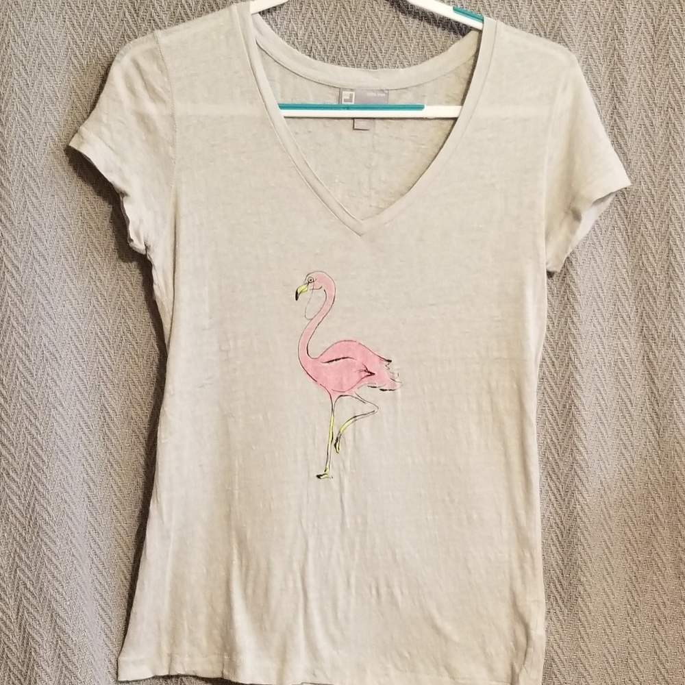 JCP size medium, grey, 100% Linen T-shirt